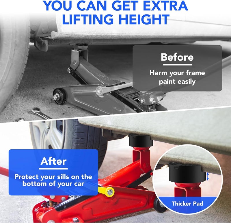 Sworth Upgraded Pinch Weld Jack Pad, Two Depths X-Grooves Floor Jack, Easily Fit Different Cars, Thicker Sturdy and Grippy Rubber Pad to Protect You and Your Car, 3.9 x 3.9 x 1.8 in - Image 4